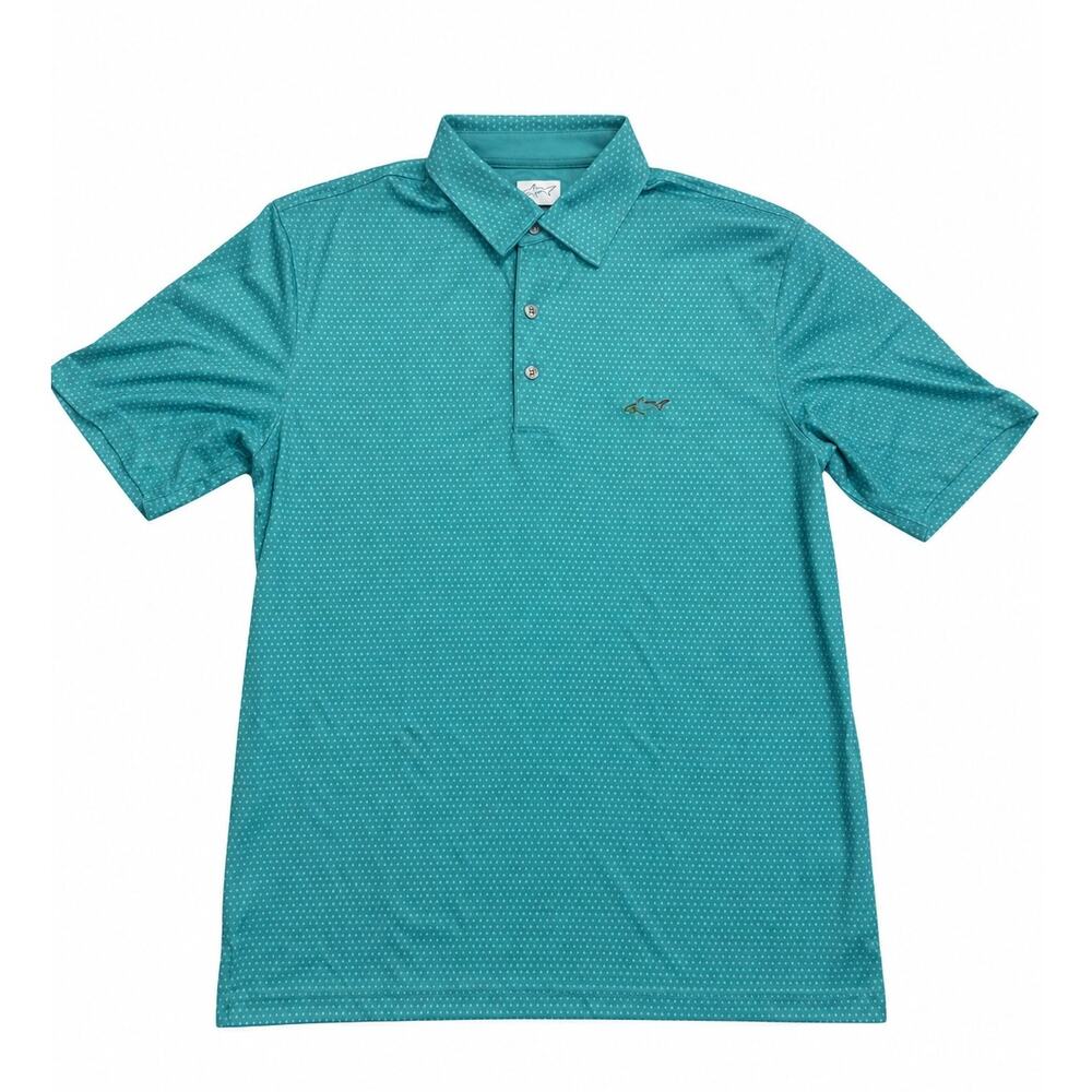 Greg Norman PlayDry Men’s Teal Patterned Golf Polo Size M